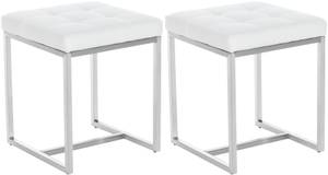 Tabouret bas Barci Lot de 2 Blanc