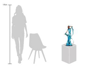 Metall Skulptur Goddess of the Sky Blau - Weiß - Metall - 51 x 23 x 13 cm