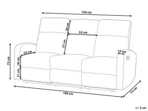 3-Sitzer Sofa VERDAL Grau - Textil - 180 x 102 x 73 cm