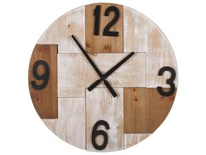 Horloge murale MICHAPAN Noir - Marron - Bois manufacturé - 60 x 60 x 4 cm