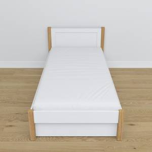 Einzelbett N02 mit Schublade Eiche - Weiß - 90 x 190 cm