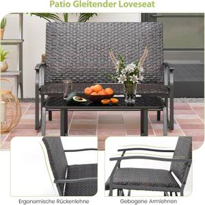 Gartenbank ZB33614NZDE Braun - Polyrattan - 80 x 94 x 120 cm