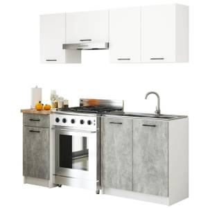 Ensemble de Cuisine OLIWIA 1,8 m Gris - Blanc - Bois manufacturé - 180 x 203 x 46 cm