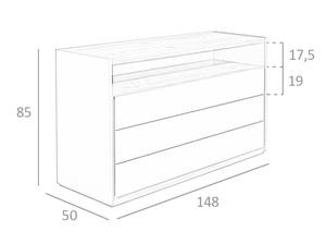 Kommode 7128 Braun - Holzwerkstoff - 148 x 85 x 50 cm