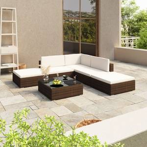 Gartenmöbel Set Braun - Polyrattan - 74 x 6 x 74 cm