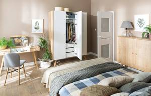 Kleiderschrank NATURE Weiß - Breite: 150 cm