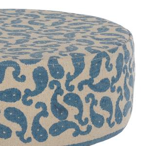 Sitzhocker Blau/Beige 38x36cmn Textil - 38 x 36 x 38 cm