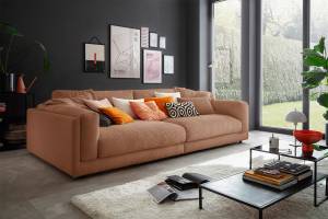 Big Sofa RAINA Braun - Breite: 294 cm - Textil