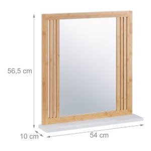 Miroir mural bambou avec support Marron - Blanc - Bambou - Bois manufacturé - Verre - 54 x 57 x 10 cm