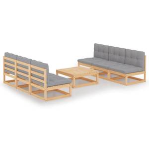 Garten-Lounge-Set (7-teilig) 3009878-2 Grau - Holz