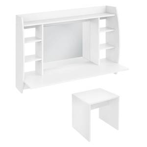 Coiffeuse murale ML-Design Set Blanc - Bois manufacturé - 49 x 75 x 110 cm