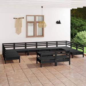 Garten-Lounge-Set Schwarz - Massivholz - Holzart/Dekor - 64 x 29 x 64 cm