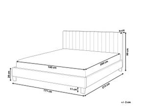 Doppelbett POITIERS Grau - Hellgrau - Breite: 171 cm