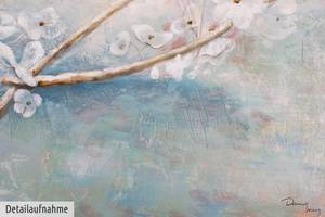 Acrylbild handgemalt Liebe im Frühling Blau - Massivholz - Textil - 120 x 90 x 4 cm
