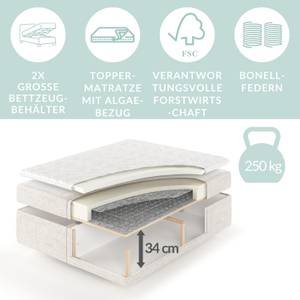 Boxspringbett Imagine Beige - Grau - Breite: 140 cm - H2