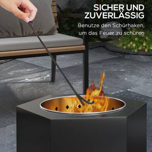 Feuerschale 842-330V00BK Schwarz - Metall - 39 x 47 x 45 cm