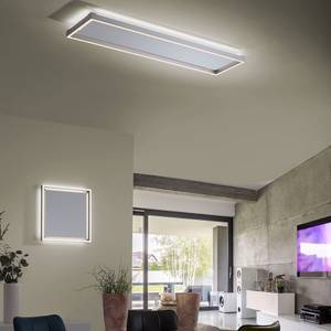 LED Deckenleuchte Q-KAAN Smart Home Silber - Metall - 45 x 6 x 45 cm