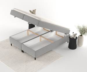 Boxspringbett Kanai Grau - 140 x 201 cm