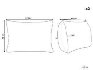 Kissen 2er Set TAMNINE Grün - Hellgrün - Weiß - 40 x 60 cm - Anzahl Teile im Set: 2