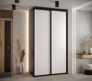 ARMOIRE À PORTES COULISSANTES DAVOS 1 Noir - Blanc - Largeur : 130 cm