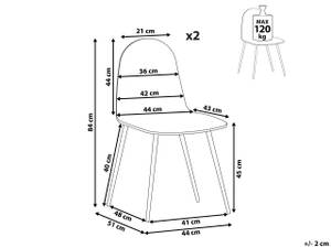 Esszimmerstuhl BRUCE 2er Set Braun - Kunstleder - 44 x 84 x 51 cm