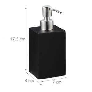 Porte-savon liquide pompe en inox carré Noir - Argenté