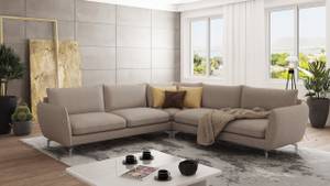 Modernes Ecksofa Avanti mit Silber Füßen Beige