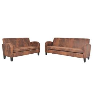 Sofa(2er Set) 275226 Braun - Holzwerkstoff - Kunstleder - 139 x 76 x 70 cm