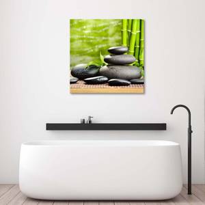 Leinwandbilder Bambus Steine Zen Spa 60 x 60 cm