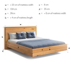 Wide-Bett aus Massivholz 140 x 220 cm