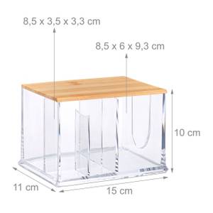 Wattestäbchen Aufbewahrung Hellbraun - Durchscheinend - 15 x 10 x 11 cm