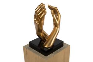 Sculpture moderne Pour toujours Doré - Pierre artificielle - Matière plastique - 41 x 21 x 21 cm