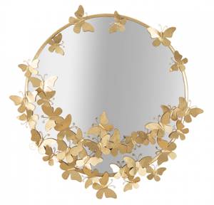 Runder Spiegel Gold - Metall - 4 x 75 x 74 cm