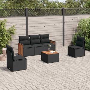 Gartensitzgruppe K1833(6-tlg) Schwarz - Massivholz - 69 x 62 x 55 cm