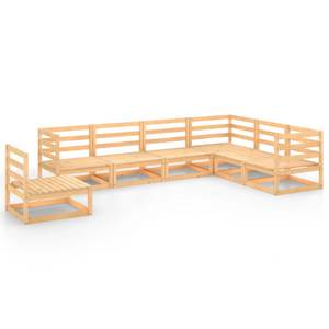 Garten-Lounge-Set (7-teilig) 3009825-1 Braun - Massivholz - Holzart/Dekor - 70 x 67 x 70 cm