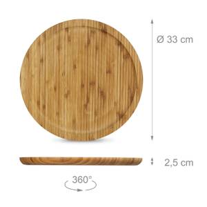 Assiette tournante en bambou plateau Marron - Bambou - 33 x 3 x 33 cm