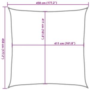 Sonnensegel 3016494-6 Hellgrau - 450 x 450 cm