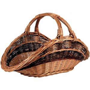 Panier à bûches en osier buff bicolore Fibres naturelles - 70 x 29 x 52 cm