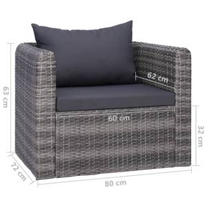 Garten-Sofa-Set (7-teilig) 3009702-2 Grau