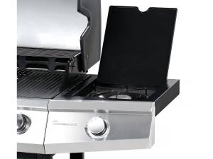 Gasgrill mit Glasdeckel "Bingo 5" + Schu Schwarz - Metall - 143 x 114 x 57 cm