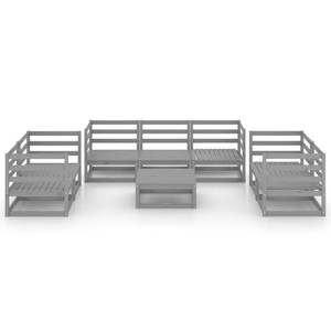 Garten-Lounge-Set Grau - Massivholz - Holzart/Dekor - 70 x 30 x 70 cm