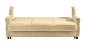 Moldau Sofa 3-Sitzer mit Bettfunktion Beige - Textil - Holz teilmassiv - 207 x 89 x 83 cm
