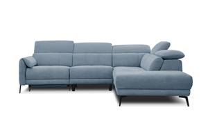 Ecksofa Scala (5-Sitzer mit Relax) Blau - Ecke davorstehend rechts