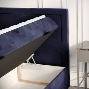 Premium Boxspringbett Jodan Magic Velvet Marineblau - Breite: 202 cm