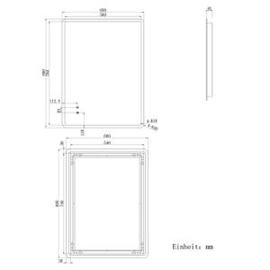 LED Spiegel Badspiegel mit Beleuchtung Silber - Glas - 60 x 80 x 4 cm