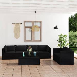 Garten-Sofa-Set (7-teilig) 3009702-3 Schwarz