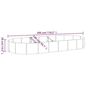 Hochbeet 3012742-2 Silber - 140 x 296 cm