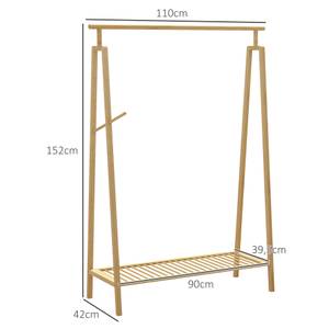 Kleiderständer 850-299V00ND Beige - Bambus - 42 x 152 x 110 cm