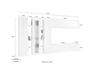 Wohnzimmermöbel Dfilard Grau - Holzwerkstoff - 30 x 180 x 320 cm