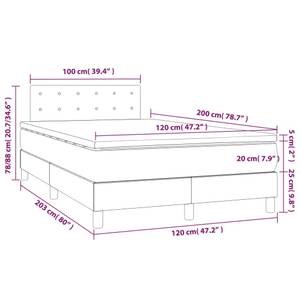 Boxspringbett 3017288-26 Taupe - 120 x 203 cm